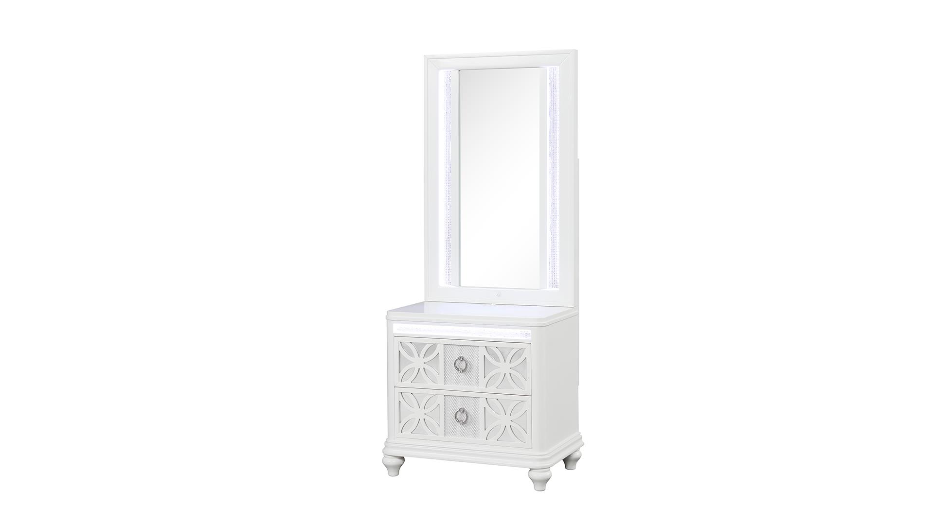 Abigale Nightstand with Mirror Top