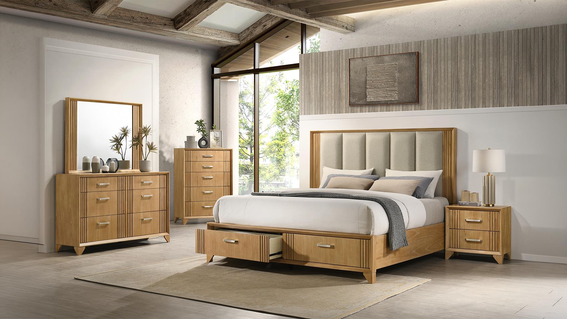 Hugo Queen 5 Pc Bedroom Set Natural